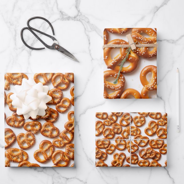 Hoja De Papel De Regalo Patrón alemán de Pretzels (Anverso)