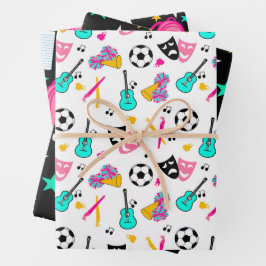 Hoja De Papel De Regalo Patrón animador de sueño adolescente