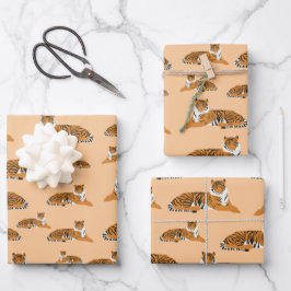 Hoja De Papel De Regalo Patrón animal de tigre de jungla