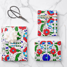 Hoja De Papel De Regalo Patrón árabe de mosaico de cerámica floral de Orie