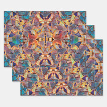 Patrón azul amarillo morado del Boho tribal Hippie