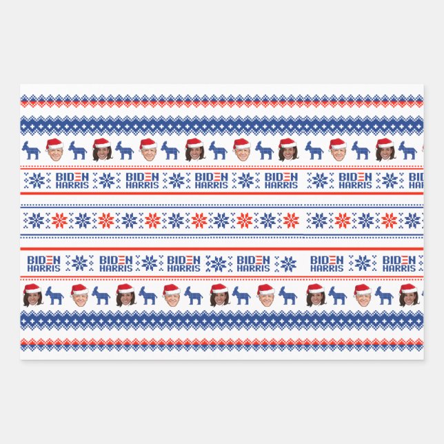 HOJA DE PAPEL DE REGALO PATRÓN BIDEN HARRIS 2020 (Anverso)