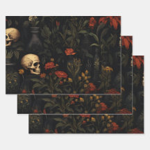 Patrón botánico de Halloween