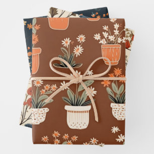 Hoja De Papel De Regalo Patrón botánico de otoño