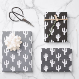 Hoja De Papel De Regalo Patrón Cactus Desierto Neutral Negocio moderno