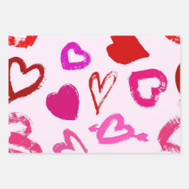 Hoja De Papel De Regalo Patrón cardíaco