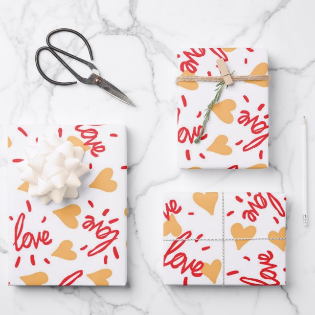 Hoja De Papel De Regalo Patrón cardíaco 27 (Anverso)