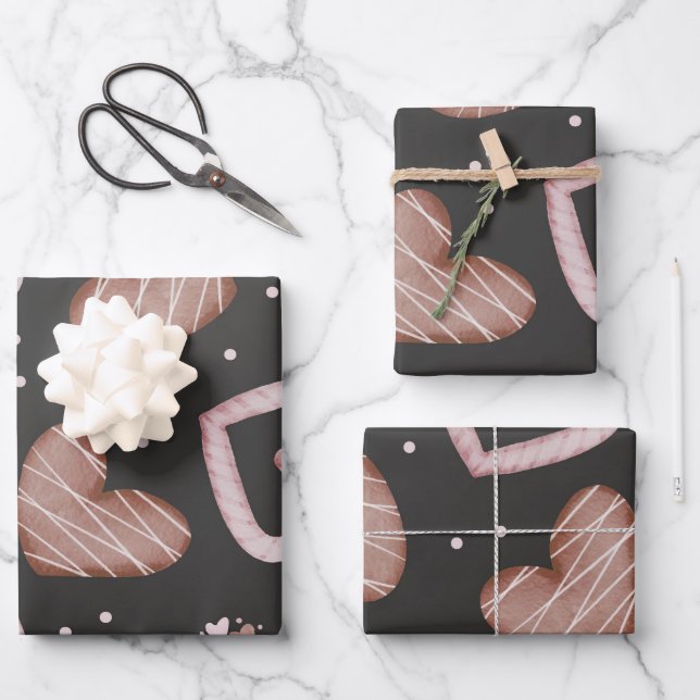 Hoja De Papel De Regalo Patrón cardíaco 35 (Anverso)