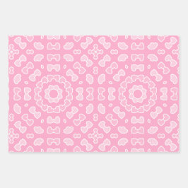 Hoja De Papel De Regalo Patrón cardíaco abstracto rosa claro