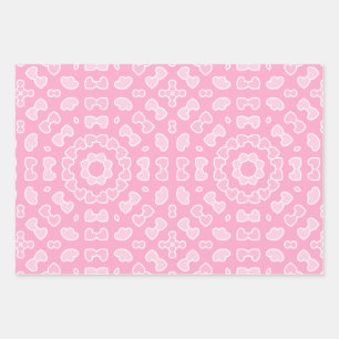 Hoja De Papel De Regalo Patrón cardíaco abstracto rosa claro