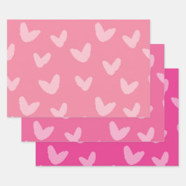 Hoja De Papel De Regalo Patrón cardíaco Colores rosados Artista de amor du