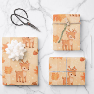 Hoja De Papel De Regalo Patrón continuo de animales adorables del bosque o