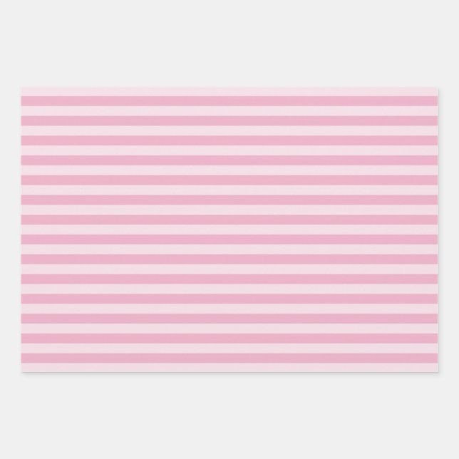 Hoja De Papel De Regalo Patrón continuo de rayas rosadas (Anverso)