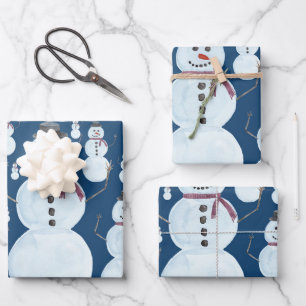 Hoja De Papel De Regalo Patrón cutáneo de color de nieve azul escarchado