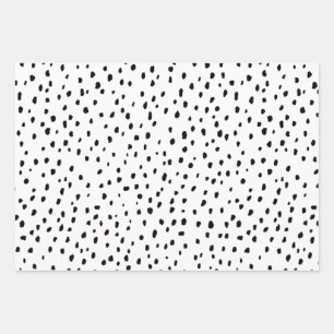 Hoja De Papel De Regalo Patrón Dalmatiano Especkle (blanco/negro)