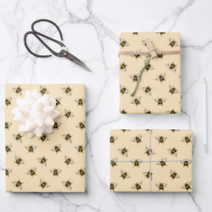 Hoja De Papel De Regalo Patrón de abejas reina