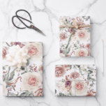 Hoja De Papel De Regalo Patrón de acuarela botánica floral de tonos terros<br><div class="desc">Papel de regalo con patrón de flores en tonos terrosos</div>