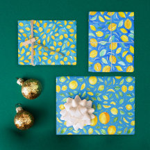 Patrón de acuarela de cítricos turquesa Artsy