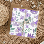 Hoja De Papel De Regalo Patrón de acuarela de color morado y floral boho<br><div class="desc">Aquí se presenta un impresionante diseño de acuarela original y sin fisuras diseñado meticulosamente en nuestro estudio. Las delicadas flores rosas complementan con elegancia los elementos verdes del follaje,  lo que lo hace perfecto para bodas,  aniversarios,  cumpleaños y más allá.</div>
