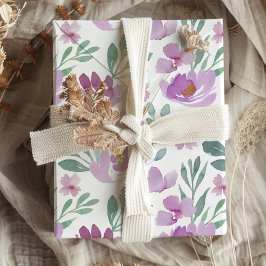 Hoja De Papel De Regalo Patrón de acuarela de floral y follaje rosado rust