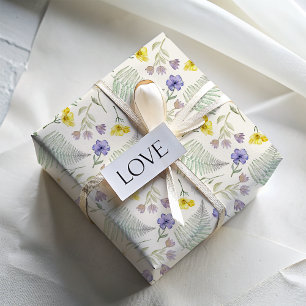 Hoja De Papel De Regalo Patrón de acuarela de flores silvestres boho