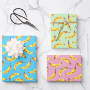 Hoja De Papel De Regalo Patrón de acuarela de plátanos
