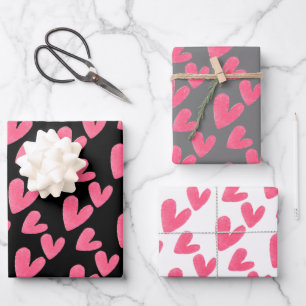 Hoja De Papel De Regalo Patrón de acuarela pintado a mano de Valentines He