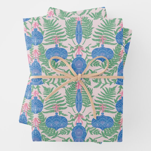 Hoja De Papel De Regalo Patrón de adornos navideños festivos (In situ)