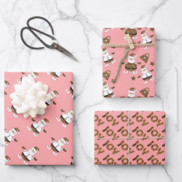 Hoja De Papel De Regalo Patrón de alegría de la estrella Santa Purse de na