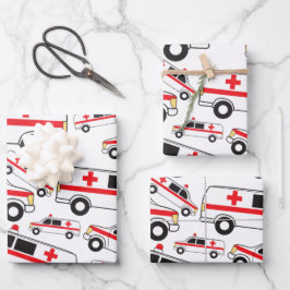 Hoja De Papel De Regalo Patrón de Ambulancia