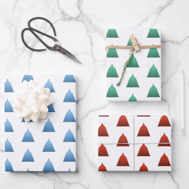 Hoja De Papel De Regalo Patrón de árbol de Navidad (Anverso)