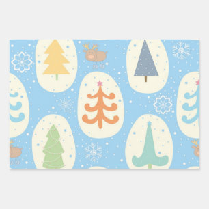 Hoja De Papel De Regalo patrón de árbol de Navidad