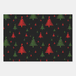 Hoja De Papel De Regalo patrón de árbol de Navidad