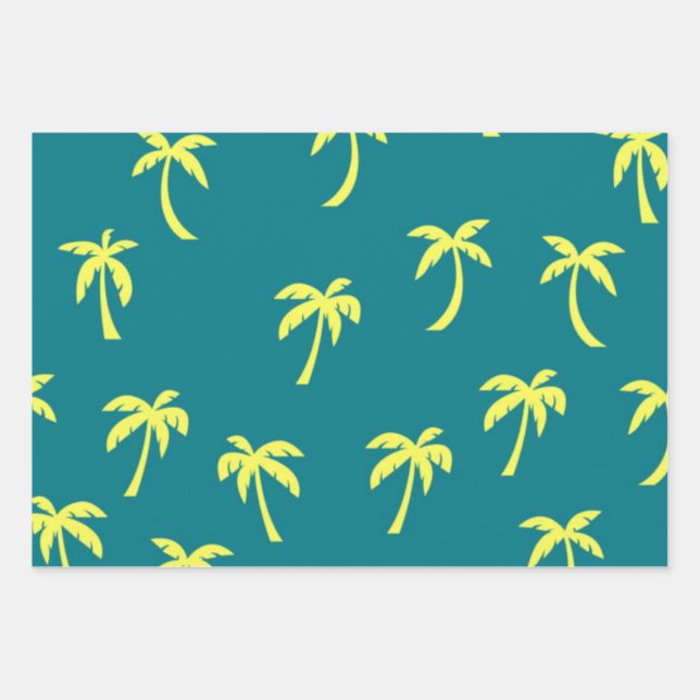 Hoja De Papel De Regalo Patrón de árbol de palma (Anverso)