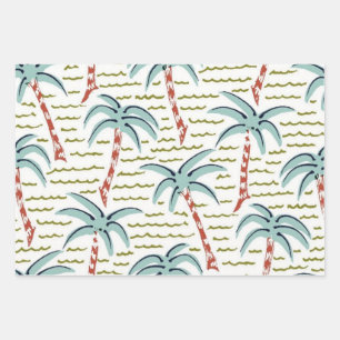Hoja De Papel De Regalo Patrón de árbol de palma