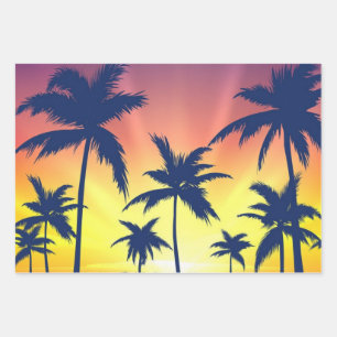 Hoja De Papel De Regalo Patrón de árbol de palma