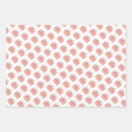 Hoja De Papel De Regalo Patrón de árbol de Regalos navideños