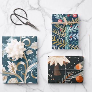 Hoja De Papel De Regalo patrón de árboles de Navidad