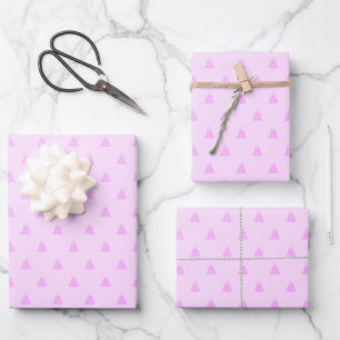 Hoja De Papel De Regalo Patrón de árboles de navidad rosados bonito