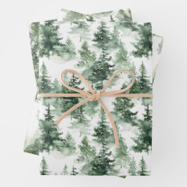 Hoja De Papel De Regalo Patrón de árboles de tela franceses