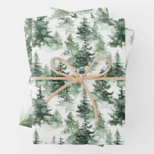 Hoja De Papel De Regalo Patrón de árboles de tela franceses