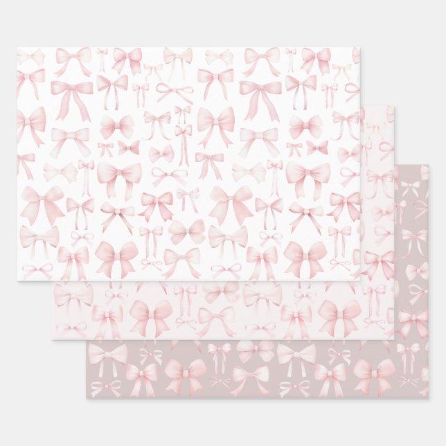 Hoja De Papel De Regalo patrón de arcos rosados (Set)