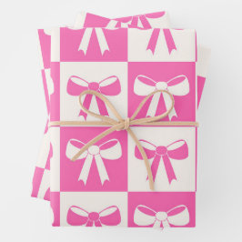 Hoja De Papel De Regalo Patrón de arcos rosados de Coquette Girly
