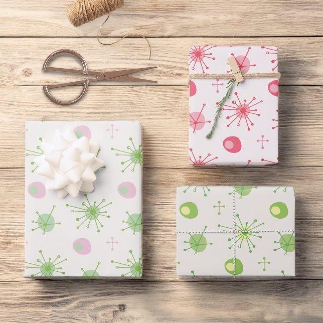 Hoja De Papel De Regalo Patrón de arranque atómico de mediados de siglo Ro (Subido por el creador)