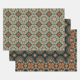 Hoja De Papel De Regalo Patrón de arte Boho americano de etnia 3