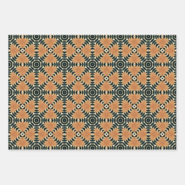 Hoja De Papel De Regalo Patrón de arte de Boho americano de etnia 1