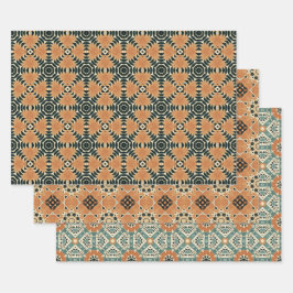 Hoja De Papel De Regalo Patrón de arte de Boho americano de etnia 1