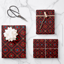 Hoja De Papel De Regalo Patrón de arte de la Henna de la Tatreez Árabe