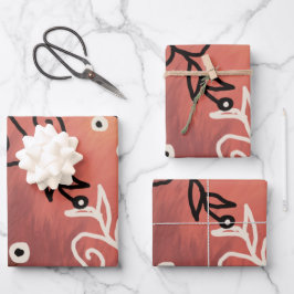 Hoja De Papel De Regalo Patrón de arte gracioso rojo