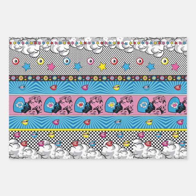 Hoja De Papel De Regalo Patrón de arte pop (Anverso)